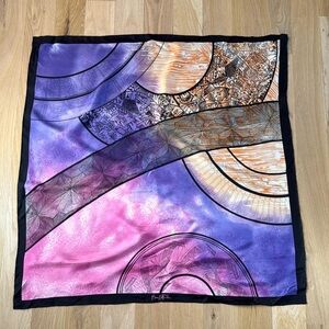 Excellent condition: Mary McFadden silk multi-color scarf